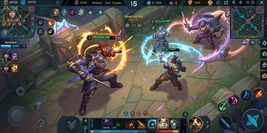 Screenshot gameplay API33 dengan aksi seru di arena MOBA.