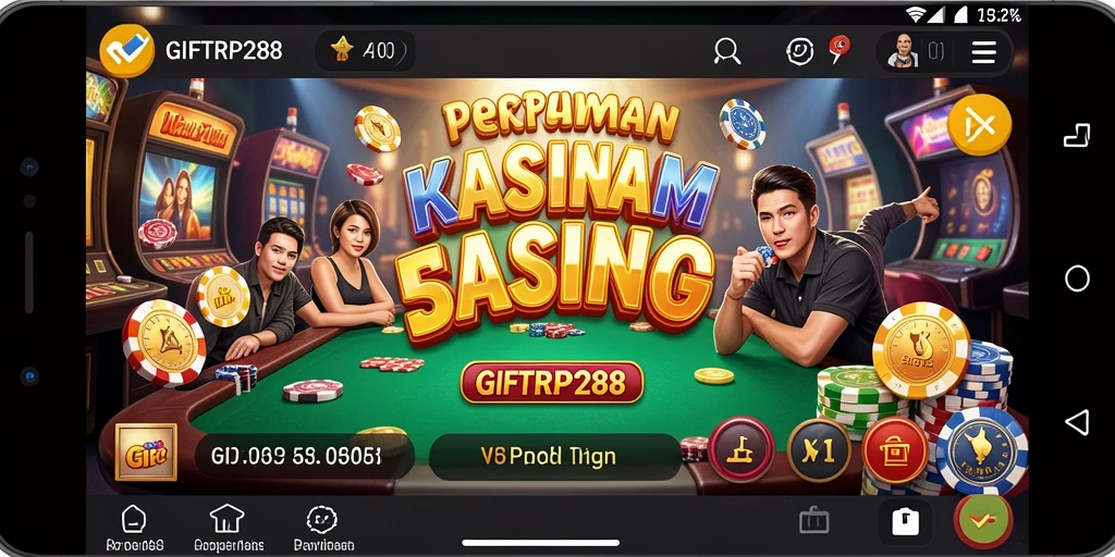 Screenshot utama GIFTRP288 menampilkan aksi gameplay Kasino yang mendebarkan.