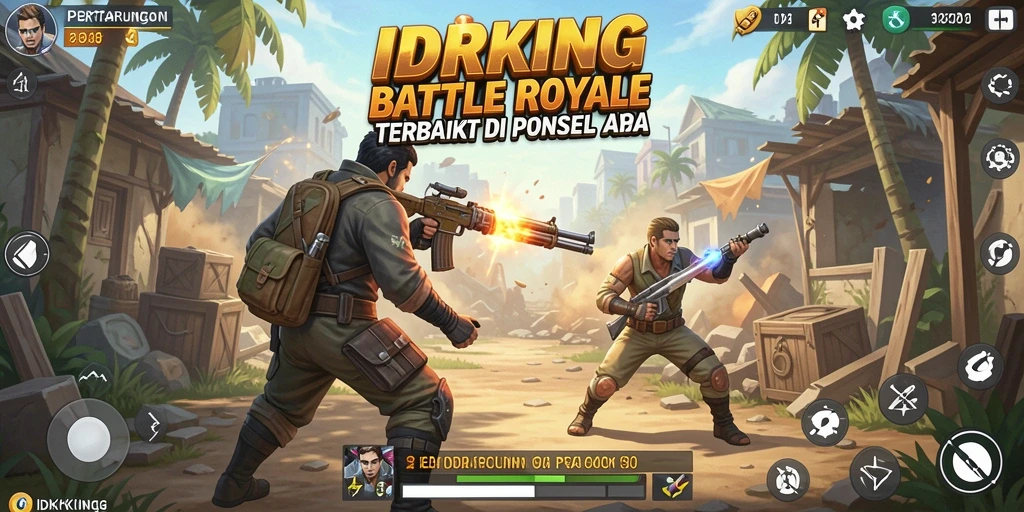 Gameplay seru dan mendebarkan dari IDRKING di medan tempur Battle Royale.