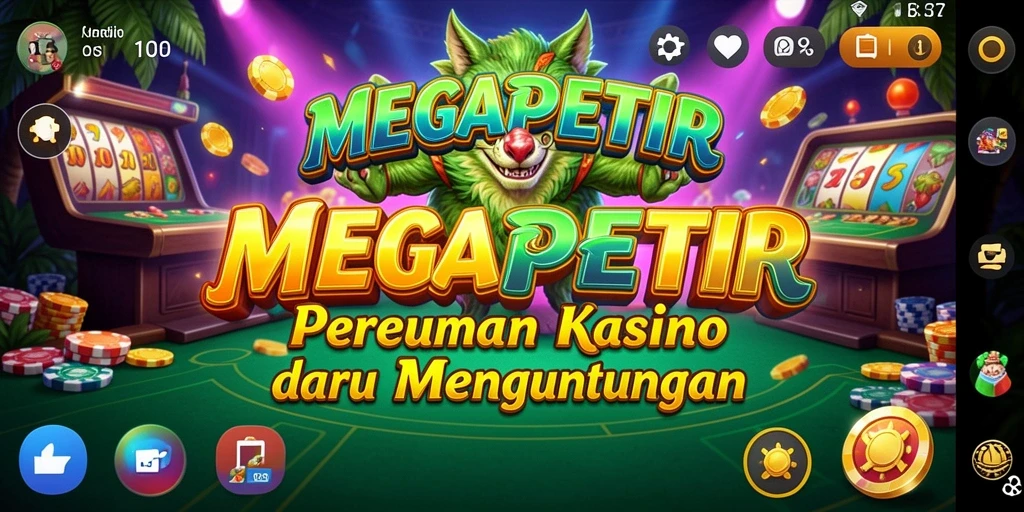 Tampilan antarmuka permainan Kasino MEGAPETIR yang menarik.