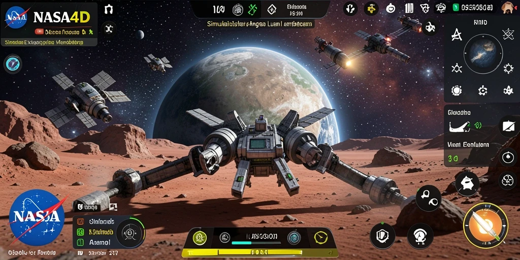 Tampilan gameplay NASA4D saat menjelajahi planet baru.