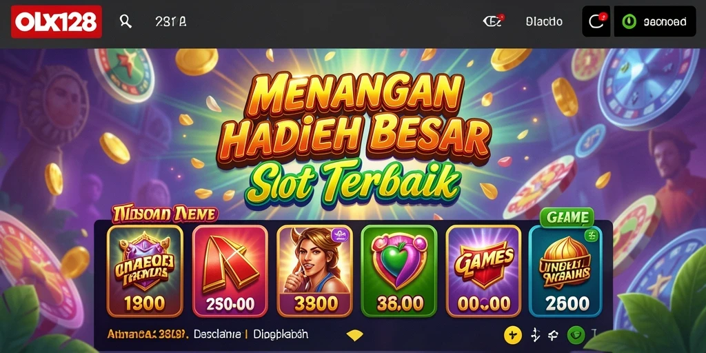 Screenshot gameplay OLX128 menampilkan serunya permainan slot yang mendebarkan.