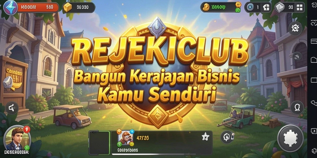 Tampilan gameplay menarik dari REJEKICLUB yang menampilkan strategi bisnis.