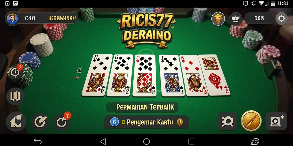Screenshot utama RICIS77 menampilkan gameplay menarik dalam permainan Domino.