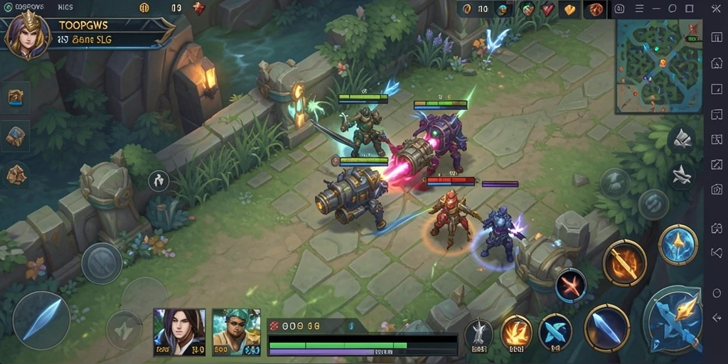 Tampilan gameplay TOOPGWS dengan pertempuran strategis yang seru.
