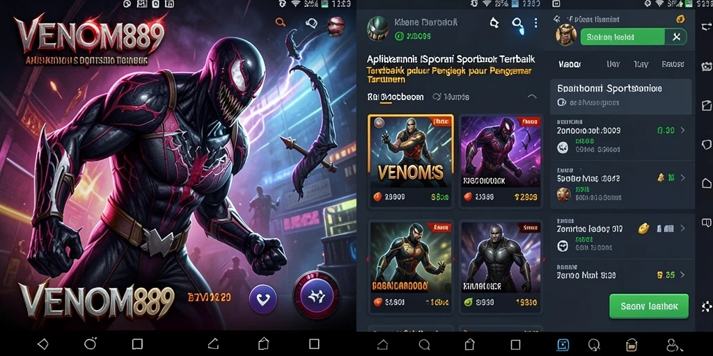 Tampilan antarmuka aplikasi VENOM889 yang modern dan user-friendly.